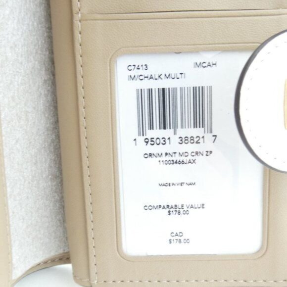Coach Chalk Ornament Medium Corner Zip Wallet NWT C7413 - Picture 3 of 4